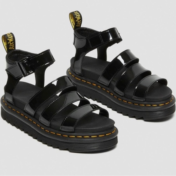 DR MARTENS AIR WAIR BLAIRE PATENT LEATHER STRAP SANDALS Size 9 NWT - Picture 15 of 16